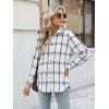 Zeagoo Flannel Shirt Women Button Down Long Sleeve Plaid Shirts Collared Casual Work Tops S-2XL(Gz714)