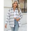Zeagoo Flannel Shirt Women Button Down Long Sleeve Plaid Shirts Collared Casual Work Tops S-2XL(Gz714)
