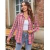 Zeagoo Flannel Shirt Women Button Down Long Sleeve Plaid Shirts Collared Casual Work Tops S-2XL(Gz720)