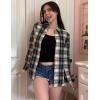 Zeagoo Flannel Shirt Women Button Down Long Sleeve Plaid Shirts Collared Casual Work Tops S-2XL(Gz933)
