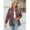 Zeagoo Flannel Shirt Women Button Down Long Sleeve Plaid Shirts Collared Casual Work Tops S-2XL(Gz935)