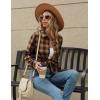 Zeagoo Flannel Shirt Women Button Down Long Sleeve Plaid Shirts Collared Casual Work Tops S-2XL(Gz937)