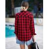 Zeagoo Flannel Shirt Women Button Down Long Sleeve Plaid Shirts Collared Casual Work Tops S-2XL(Z-gz440)