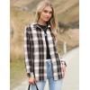Zeagoo Flannel Shirt Women Button Down Long Sleeve Plaid Shirts Collared Casual Work Tops S-2XL(Z-gz938)