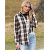 Zeagoo Flannel Shirt Women Button Down Long Sleeve Plaid Shirts Collared Casual Work Tops S-2XL(Z-gz938)