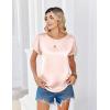 Zeagoo Satin Blouse for Women Business Casual Outfit Short Sleeve Tops Crewneck Tshirt Silk Shirt Summer Clothes(Champagne)