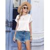 Zeagoo Satin Blouse for Women Business Casual Outfit Short Sleeve Tops Crewneck Tshirt Silk Shirt Summer Clothes(White)
