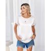 Zeagoo Satin Blouse for Women Business Casual Outfit Short Sleeve Tops Crewneck Tshirt Silk Shirt Summer Clothes(White)
