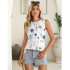 Zeagoo Summer Tank Top for Women 2026 Pleated High Neck Tops Loose Fit Flowy Dressy Tunic Sleeveless Shirts(B-1white Floral)