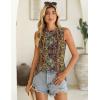 Zeagoo Summer Tank Top for Women 2026 Pleated High Neck Tops Loose Fit Flowy Dressy Tunic Sleeveless Shirts(B-boho Floral)