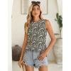 Zeagoo Summer Tank Top for Women 2026 Pleated High Neck Tops Loose Fit Flowy Dressy Tunic Sleeveless Shirts(B-floral Black)