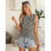 Zeagoo Summer Tank Top for Women 2026 Pleated High Neck Tops Loose Fit Flowy Dressy Tunic Sleeveless Shirts(B-floral Black)