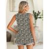 Zeagoo Summer Tank Top for Women 2026 Pleated High Neck Tops Loose Fit Flowy Dressy Tunic Sleeveless Shirts(B-floral Black)