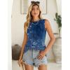 Zeagoo Summer Tank Top for Women 2026 Pleated High Neck Tops Loose Fit Flowy Dressy Tunic Sleeveless Shirts(B-floral Blue)