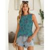Zeagoo Summer Tank Top for Women 2026 Pleated High Neck Tops Loose Fit Flowy Dressy Tunic Sleeveless Shirts(B-mz858)