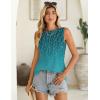 Zeagoo Summer Tank Top for Women 2026 Pleated High Neck Tops Loose Fit Flowy Dressy Tunic Sleeveless Shirts(C-floral Blue)