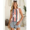 Zeagoo Summer Tank Top for Women 2026 Pleated High Neck Tops Loose Fit Flowy Dressy Tunic Sleeveless Shirts(C-pink Stripe)