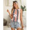 Zeagoo Summer Tank Top for Women 2026 Pleated High Neck Tops Loose Fit Flowy Dressy Tunic Sleeveless Shirts(C-pink Stripe)