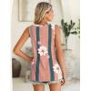 Zeagoo Summer Tank Top for Women 2026 Pleated High Neck Tops Loose Fit Flowy Dressy Tunic Sleeveless Shirts(C-pink Stripe)