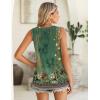Zeagoo Summer Tank Top for Women 2026 Pleated High Neck Tops Loose Fit Flowy Dressy Tunic Sleeveless Shirts(D-floral Green)