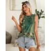 Zeagoo Summer Tank Top for Women 2026 Pleated High Neck Tops Loose Fit Flowy Dressy Tunic Sleeveless Shirts(D-floral Green)