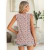 Zeagoo Summer Tank Top for Women 2026 Pleated High Neck Tops Loose Fit Flowy Dressy Tunic Sleeveless Shirts(D-floral Pink)