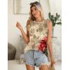 Zeagoo Summer Tank Top for Women 2026 Pleated High Neck Tops Loose Fit Flowy Dressy Tunic Sleeveless Shirts(D-floral Red)