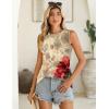 Zeagoo Summer Tank Top for Women 2026 Pleated High Neck Tops Loose Fit Flowy Dressy Tunic Sleeveless Shirts(D-floral Red)