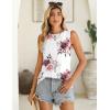 Zeagoo Summer Tank Top for Women 2026 Pleated High Neck Tops Loose Fit Flowy Dressy Tunic Sleeveless Shirts(D-floral White)