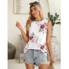Zeagoo Summer Tank Top for Women 2026 Pleated High Neck Tops Loose Fit Flowy Dressy Tunic Sleeveless Shirts(D-floral White)