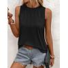 Zeagoo Summer Tank Top for Women 2026 Pleated High Neck Tops Loose Fit Flowy Dressy Tunic Sleeveless Shirts(Z-black)