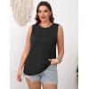 Zeagoo Summer Tank Top for Women 2026 Pleated High Neck Tops Loose Fit Flowy Dressy Tunic Sleeveless Shirts(Z-black)