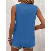 Zeagoo Summer Tank Top for Women 2026 Pleated High Neck Tops Loose Fit Flowy Dressy Tunic Sleeveless Shirts(Z-blue)