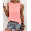 Zeagoo Summer Tank Top for Women 2026 Pleated High Neck Tops Loose Fit Flowy Dressy Tunic Sleeveless Shirts(Z-pink)
