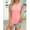 Zeagoo Summer Tank Top for Women 2026 Pleated High Neck Tops Loose Fit Flowy Dressy Tunic Sleeveless Shirts(Z-pink)