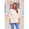 Zeagoo Tops for Women 3 Pack 3/4 Sleeve Crewneck Cute Basics Tees Casual Fashion Spring Summer T Shirts Business Work Tee Top(Black-apricot-coffee)