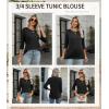 Zeagoo Tops for Women 3 Pack 3/4 Sleeve Crewneck Cute Basics Tees Casual Fashion Spring Summer T Shirts Business Work Tee Top(Black-navy Blue-fuchsia)