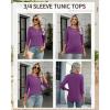 Zeagoo Tops for Women 3 Pack 3/4 Sleeve Crewneck Cute Basics Tees Casual Fashion Spring Summer T Shirts Business Work Tee Top(Black-navy Blue-fuchsia)