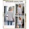 Zeagoo Tops for Women 3 Pack 3/4 Sleeve Crewneck Cute Basics Tees Casual Fashion Spring Summer T Shirts Business Work Tee Top(Black-pink-grey)