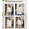 Zeagoo Tops for Women 3 Pack 3/4 Sleeve Crewneck Cute Basics Tees Casual Fashion Spring Summer T Shirts Business Work Tee Top(Black-red-apricot)
