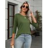Zeagoo Tops for Women 3 Pack 3/4 Sleeve Crewneck Cute Basics Tees Casual Fashion Spring Summer T Shirts Business Work Tee Top(Black-white-army Green)