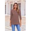 Zeagoo Tops for Women 3 Pack 3/4 Sleeve Crewneck Cute Basics Tees Casual Fashion Spring Summer T Shirts Business Work Tee Top(Black-white-coffee)
