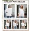 Zeagoo Tops for Women 3 Pack 3/4 Sleeve Crewneck Cute Basics Tees Casual Fashion Spring Summer T Shirts Business Work Tee Top(Black-white-grey)