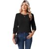 Zeagoo Tops for Women Dressy Crewneck Long Sleeve Shirts Lightweight Basic Tee Business Casual Outfits(Black)