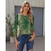 Zeagoo Tops for Women Dressy Crewneck Long Sleeve Shirts Lightweight Basic Tee Business Casual Outfits(Boho Green 839)