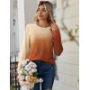 Zeagoo Tops for Women Dressy Crewneck Long Sleeve Shirts Lightweight Basic Tee Business Casual Outfits(Gradient Orange 205)