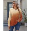 Zeagoo Tops for Women Dressy Crewneck Long Sleeve Shirts Lightweight Basic Tee Business Casual Outfits(Gradient Orange 205)