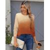 Zeagoo Tops for Women Dressy Crewneck Long Sleeve Shirts Lightweight Basic Tee Business Casual Outfits(Gradient Orange 205)