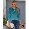 Zeagoo Tops for Women Dressy Crewneck Long Sleeve Shirts Lightweight Basic Tee Business Casual Outfits(Leaf Green 363)