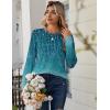 Zeagoo Tops for Women Dressy Crewneck Long Sleeve Shirts Lightweight Basic Tee Business Casual Outfits(Leaf Green 363)